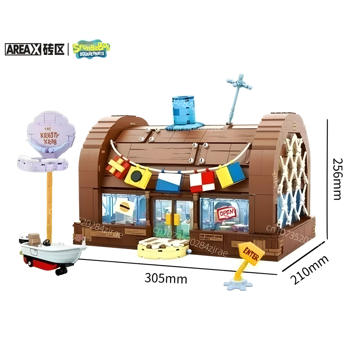 SpongeBob Krosse Krabbe mit 6 Figuren & Zubehör – Klemmbausteine Set von AreaX 2700Teile