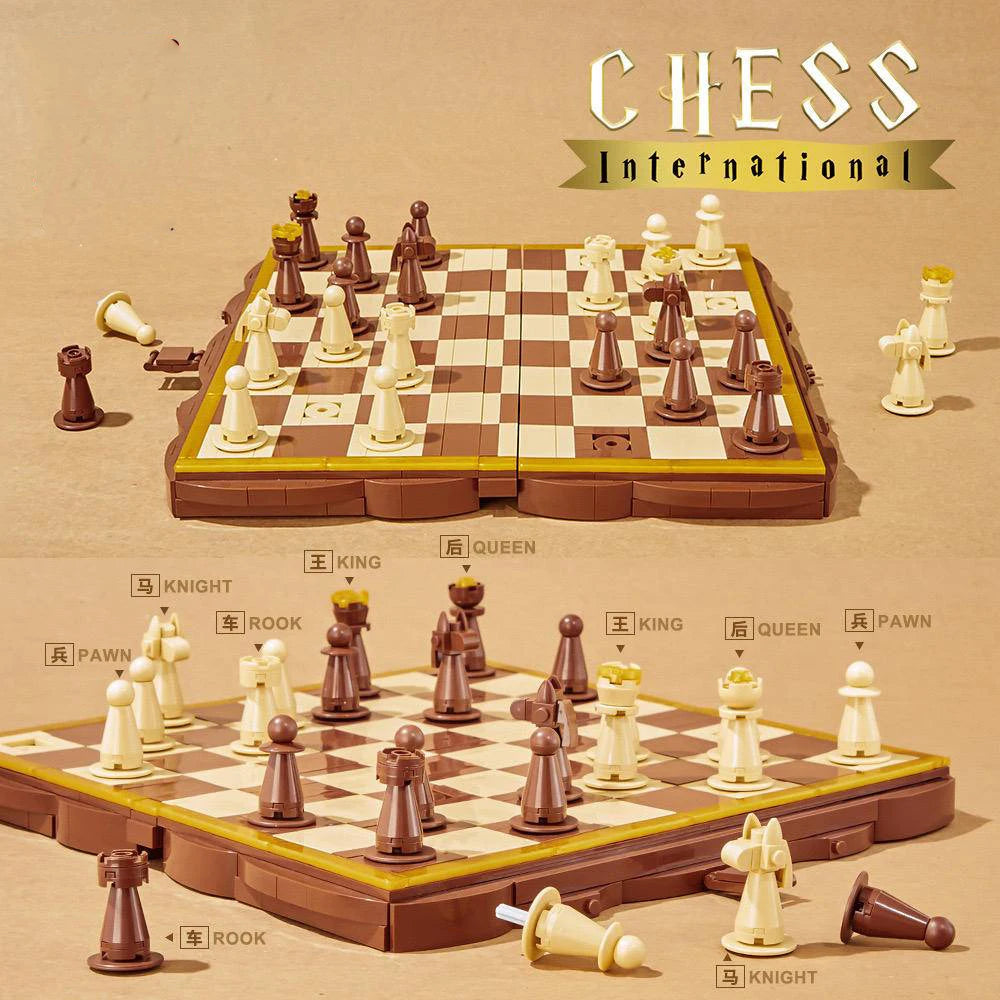 Klassisches Schachset aus Klemmbausteinen – 816 Teile