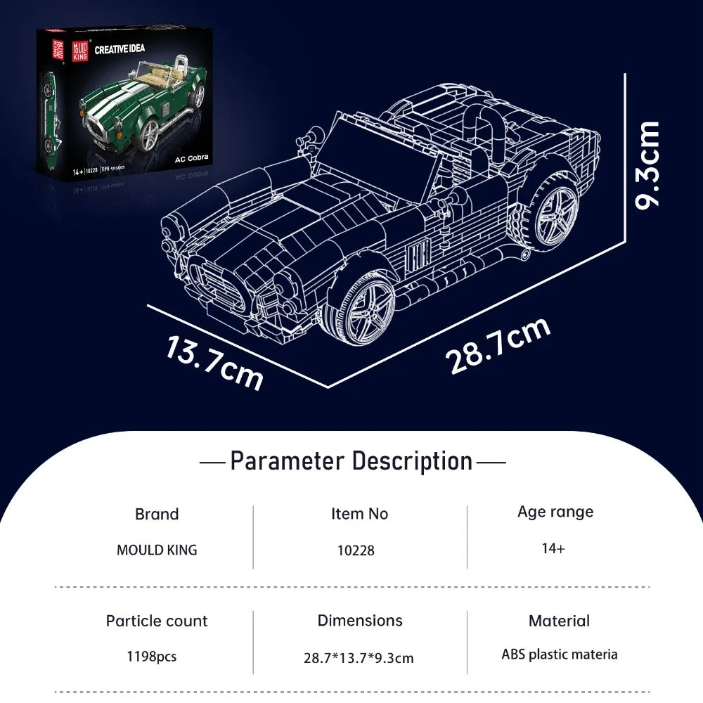 Mould King 10228 – AC Cobra (1198+ Teile)