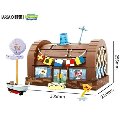 SpongeBob Krosse Krabbe mit 6 Figuren & Zubehör – Klemmbausteine Set von AreaX 2700Teile