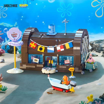 SpongeBob Krosse Krabbe mit 6 Figuren & Zubehör – Klemmbausteine Set von AreaX 2700Teile