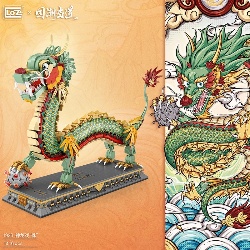 Chinesischer Drache – Micro-Klemmbaustein Modell (1416 Teile)