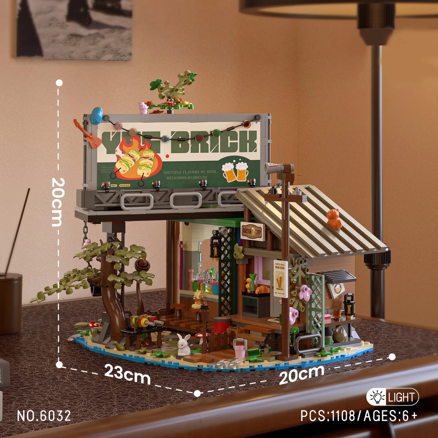 Klemmbausteine A-Frame Hütte mit LED – Abenteuer Hütte am See (1486/1108 Teile)