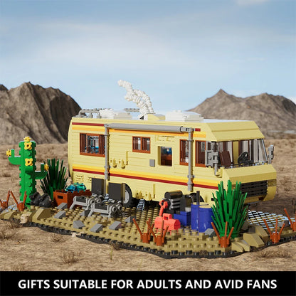 MOC Breaking Bad – „The Crystal Ship“ Wohnmobil Bauset (904 Teile + Walter & Jesse Figuren)