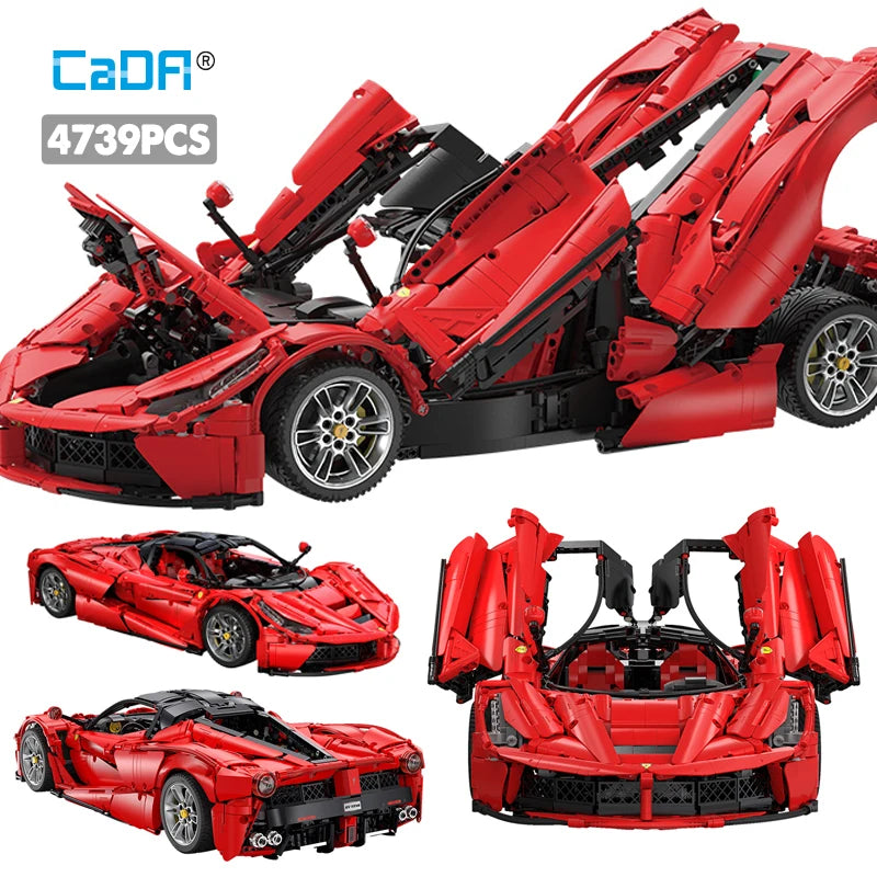 CaDA Supercar – Roter Supersportwagen Klemmbaustein-Set (4739 Teile)