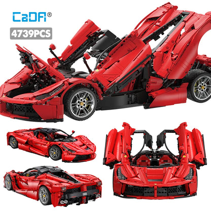 CaDA Supercar – Roter Supersportwagen Klemmbaustein-Set (4739 Teile)