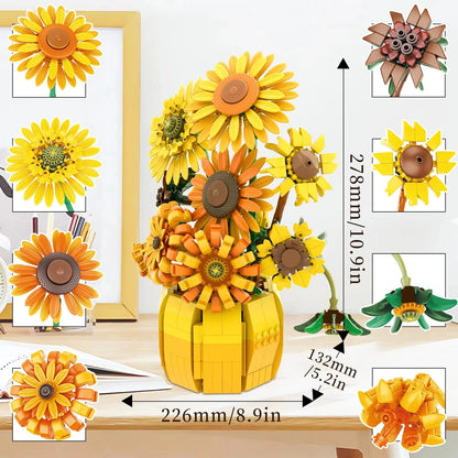 Sonnenblume mit Vase (1009Teile)