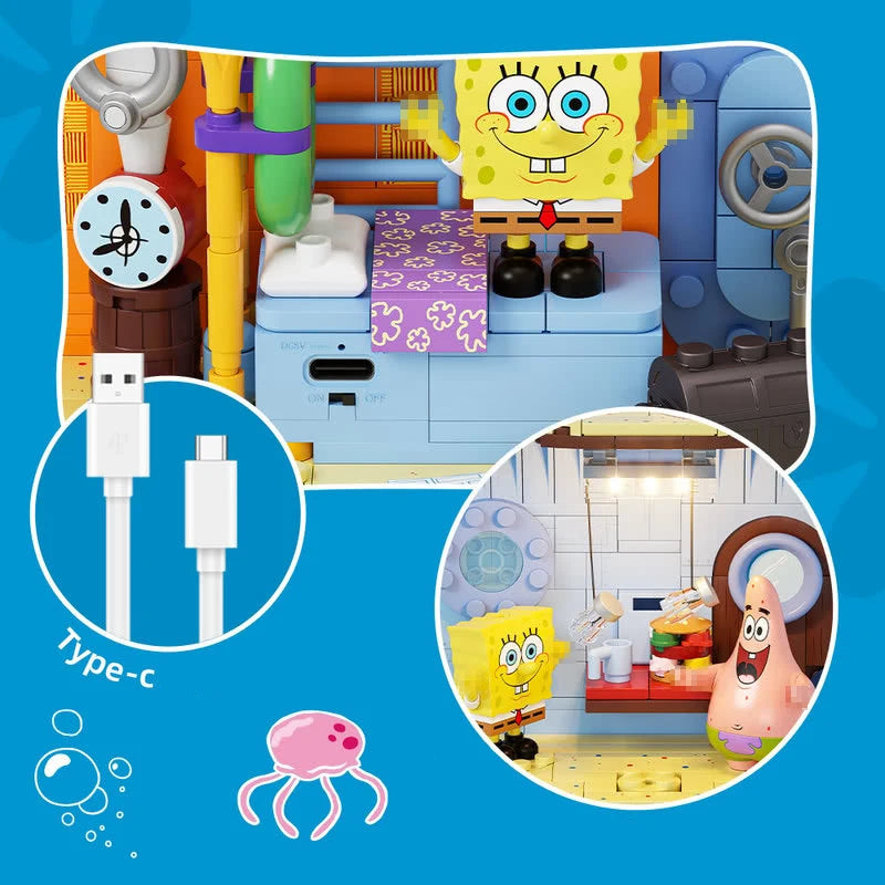 SpongeBob Ananas-Haus mit 4 Figuren & Gary – Kultiges Klemmbaustein-Set