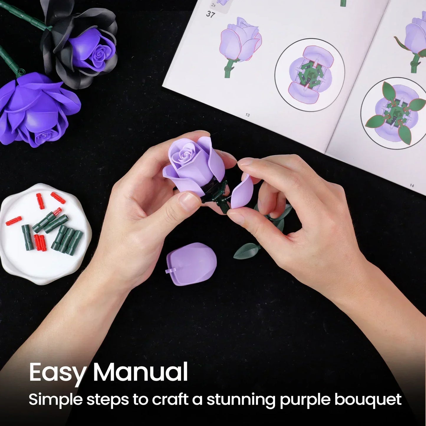 Moc Lila Blumen 736 Teile