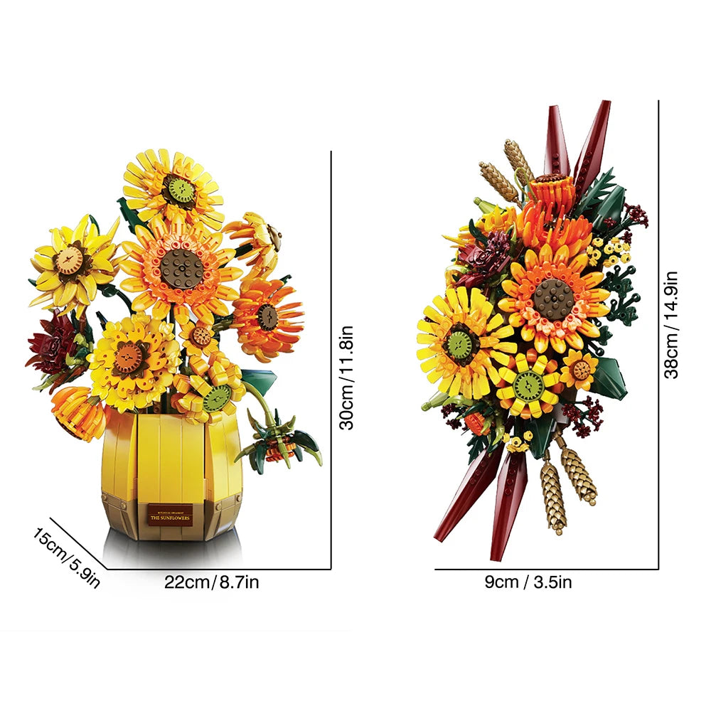 Sonnenblume mit Vase 1328 Teile