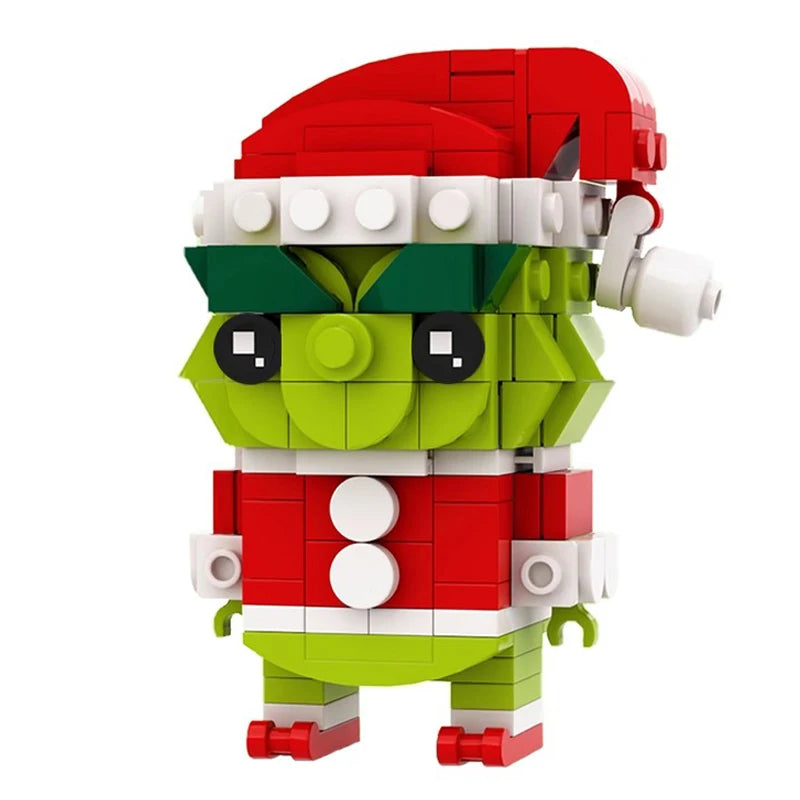 Bricklink Grinch Klemmbaustein-Figur – witzige Weihnachtsdeko in 3 Varianten