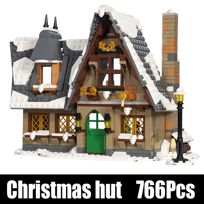 Mould King 16049 Weihnachtliches Häuschen – Winterliches Klemmbaustein-Set (766 Teile)