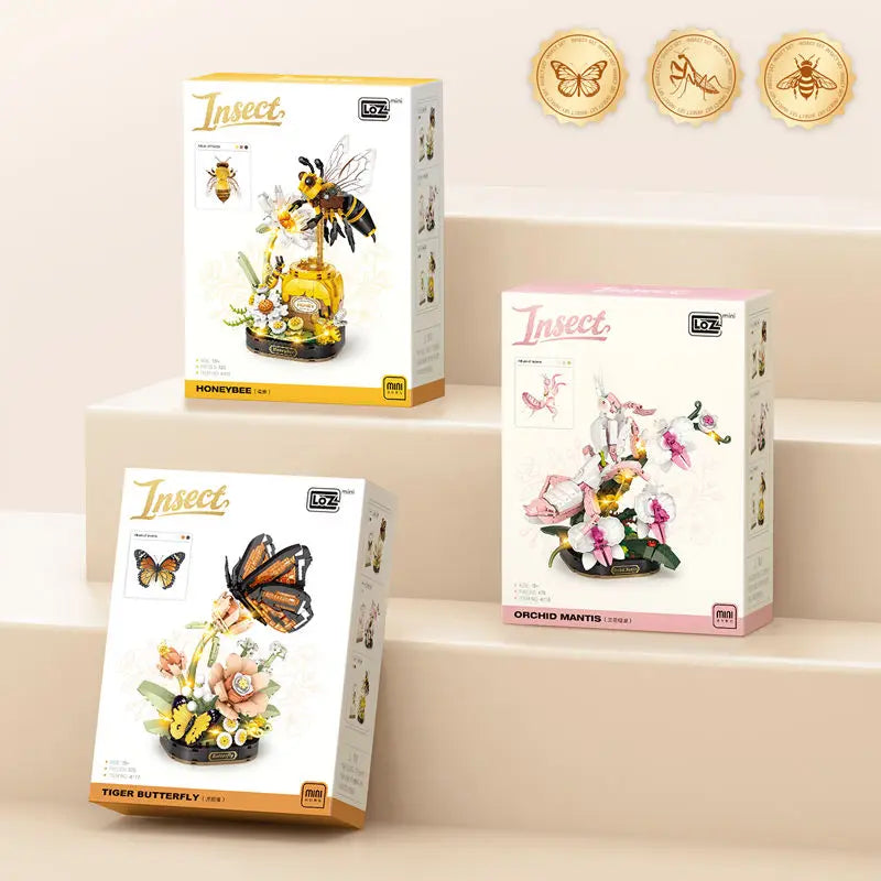 🌸🦋 Insekten Set – Leuchtende Blumen & Insekten-Modelle
