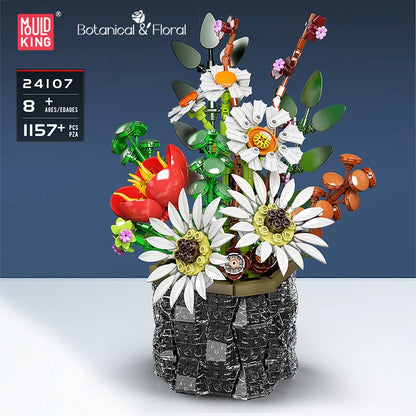Mould King 24107 Botanical & Floral – Bunter Blumenstrauß aus Klemmbausteinen (1157 Teile)