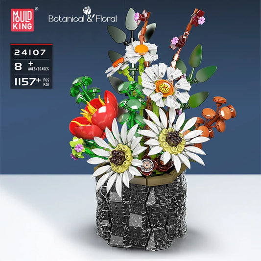 Mould King 24107 Botanical & Floral – Bunter Blumenstrauß aus Klemmbausteinen (1157 Teile)