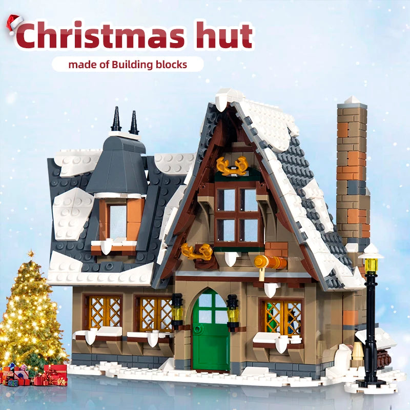 Mould King 16049 Weihnachtliches Häuschen – Winterliches Klemmbaustein-Set (766 Teile)
