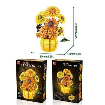 Sonnenblume mit Vase (1009Teile)