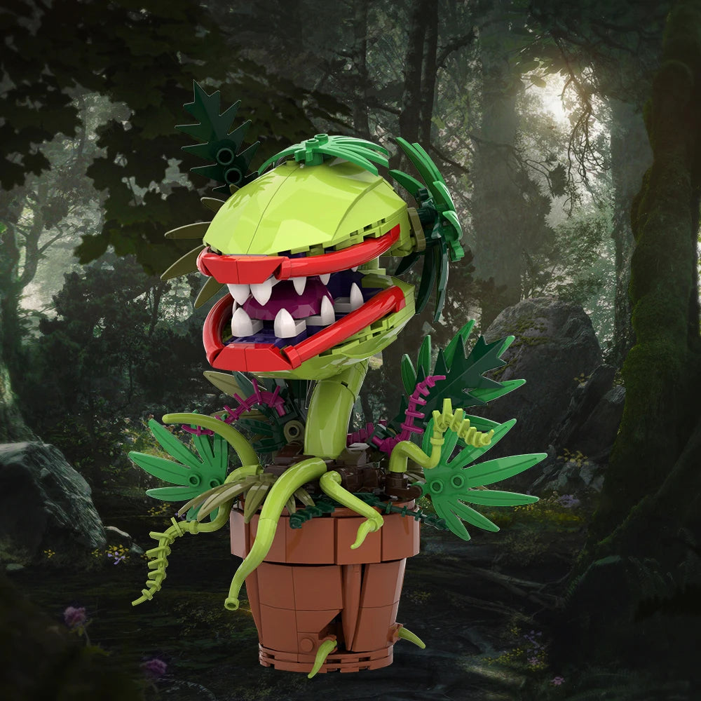 Fleischfressende Pflanze – Bedrohlich schöne Dekofigur aus Klemmbausteinen