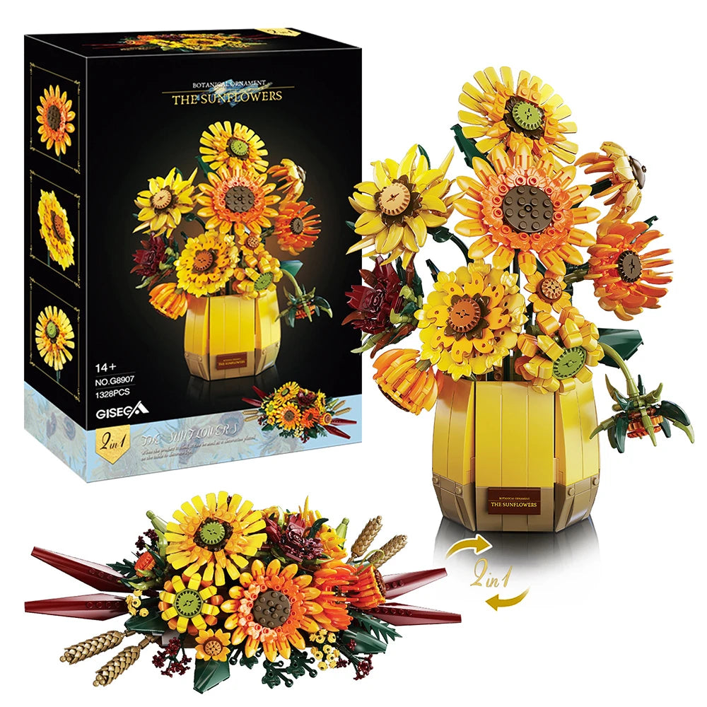 Sonnenblume mit Vase 1328 Teile