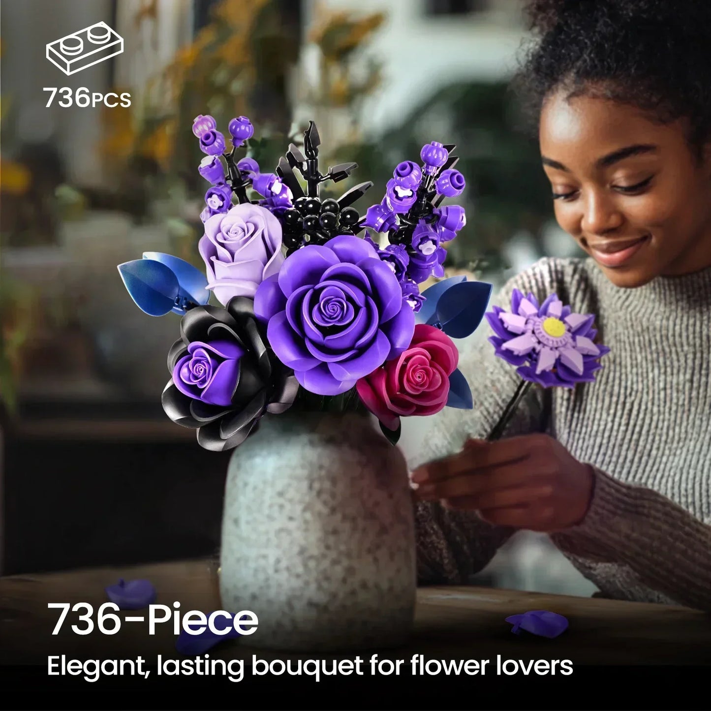 Moc Lila Blumen 736 Teile