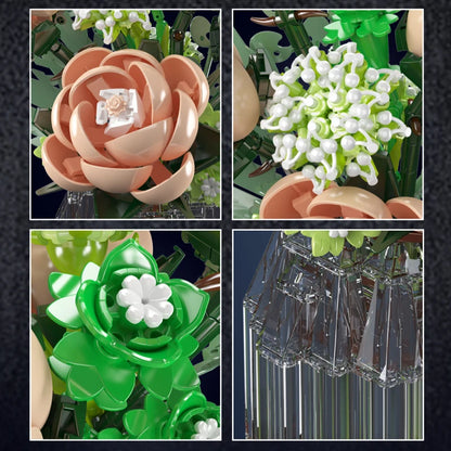 Mould King 24109 White Rose – Eleganter Blumenstrauß aus Klemmbausteinen (981 Teile)