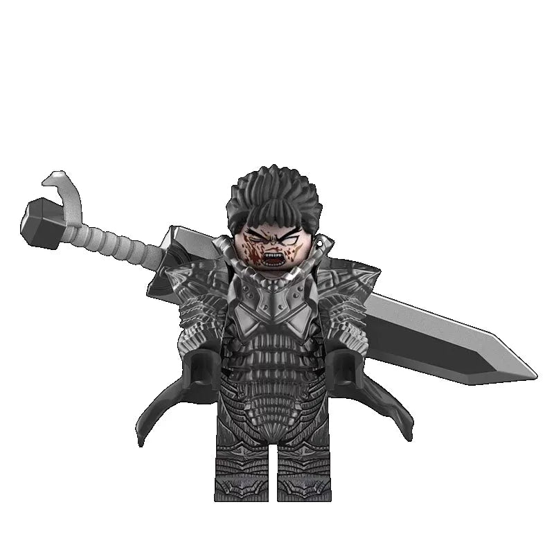 Berserk – Guts Klemmbausteinfigur (3 Varianten: Guts auf Pferd, Guts solo, Pferd solo)