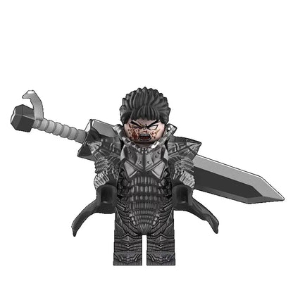 Berserk – Guts Klemmbausteinfigur (3 Varianten: Guts auf Pferd, Guts solo, Pferd solo)