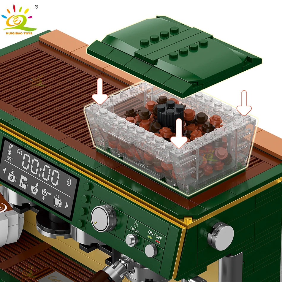 HUIQIBAO Klemmbausteine Kaffeemaschine – Barista Style Espresso Maker (928 Teile) - Ohne Box