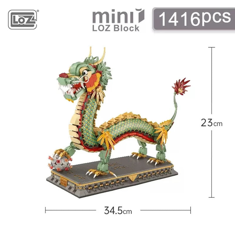 Chinesischer Drache – Micro-Klemmbaustein Modell (1416 Teile)