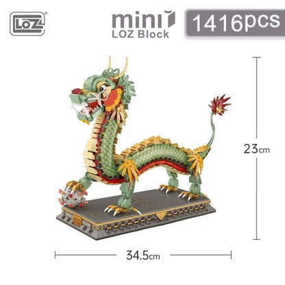 Chinesischer Drache – Micro-Klemmbaustein Modell (1416 Teile)