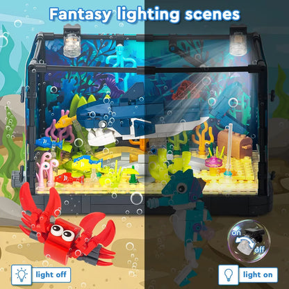 Aquaria Klemmbausteine Aquarium mit LED – Atlantis World Serie (3 Modelle, beleuchtet)