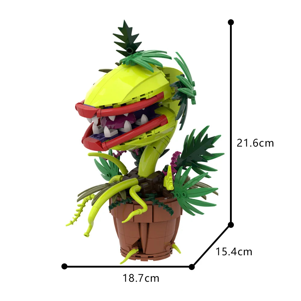 Fleischfressende Pflanze – Bedrohlich schöne Dekofigur aus Klemmbausteinen