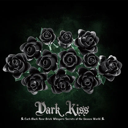 Dark Kiss – Schwarzer Rosenstrauß aus Klemmbausteinen (585 Teile)