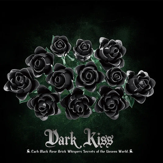 Dark Kiss – Schwarzer Rosenstrauß aus Klemmbausteinen (585 Teile)