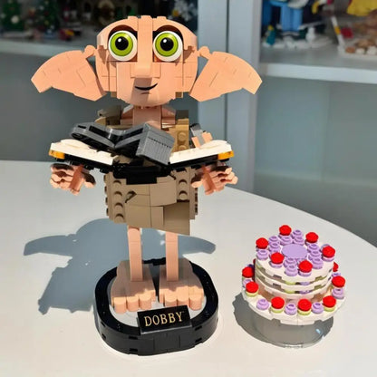 Magischer Hauself aus Klemmbausteinen – 403 Teile | Fantasy-Sammlerfigur mit Buch | Dobby