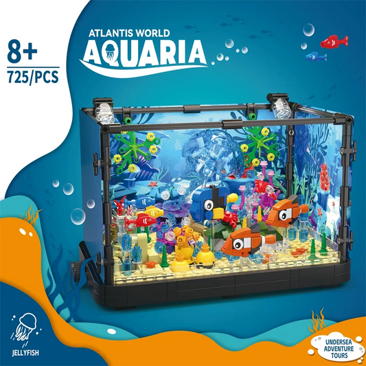 Aquaria Klemmbausteine Aquarium mit LED – Atlantis World Serie (3 Modelle, beleuchtet)