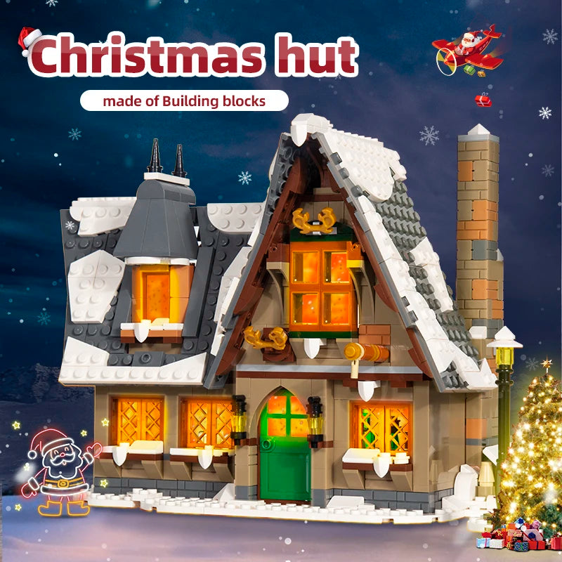 Mould King 16049 Weihnachtliches Häuschen – Winterliches Klemmbaustein-Set (766 Teile)