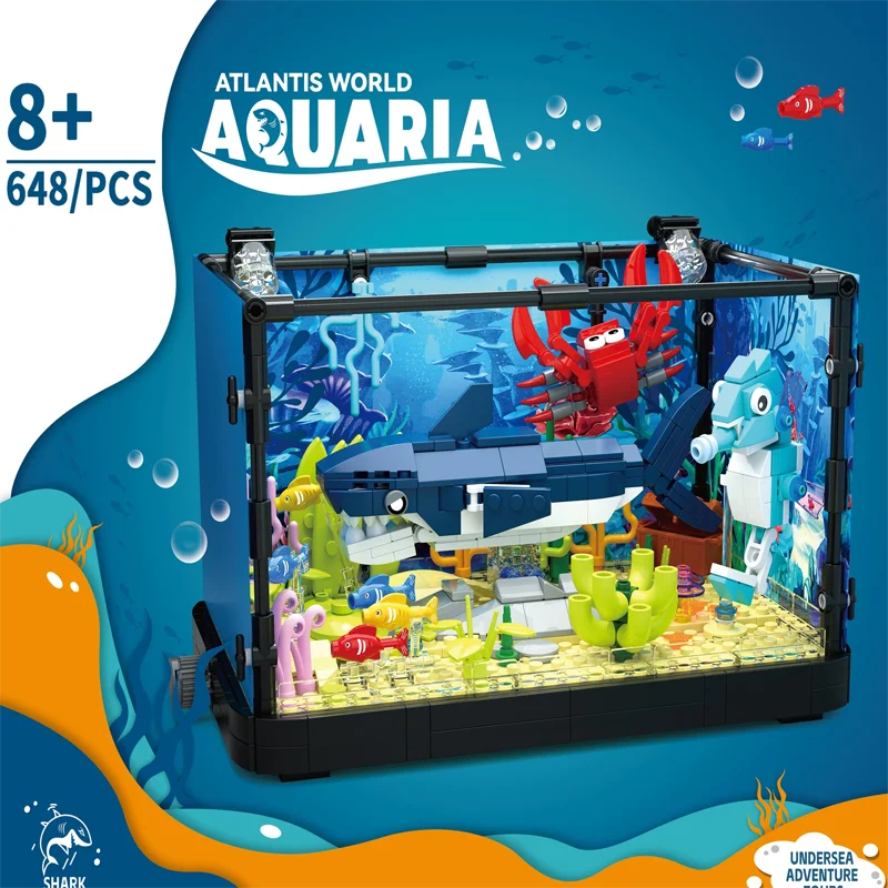 Aquaria Klemmbausteine Aquarium mit LED – Atlantis World Serie (3 Modelle, beleuchtet)