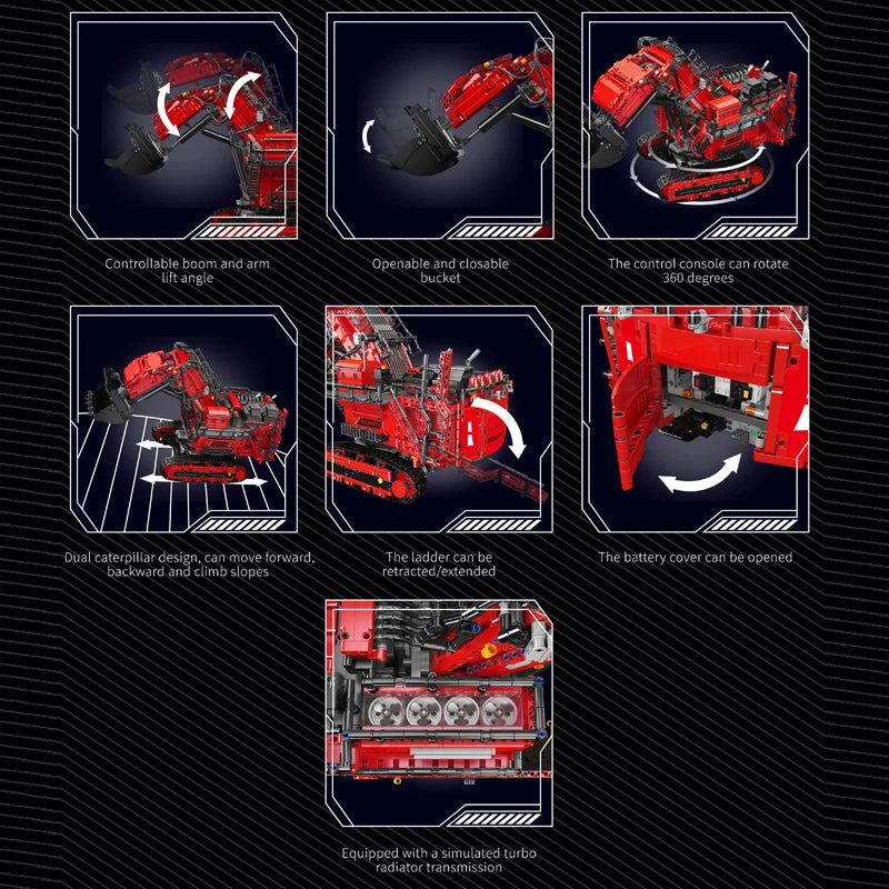 Mould King 17070 17071 Schwerer Bagger (4767 Teile)