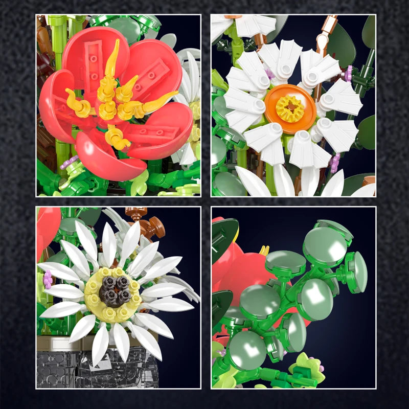 Mould King 24107 Botanical & Floral – Bunter Blumenstrauß aus Klemmbausteinen (1157 Teile)