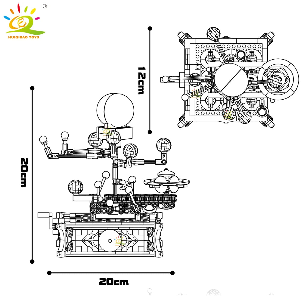 HUIQIBAO Sonnensystem Orrery – Micro-Klemmbaustein Modell (697 Teile)