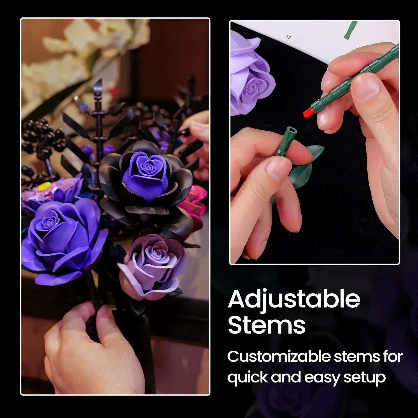 Moc Lila Blumen 736 Teile