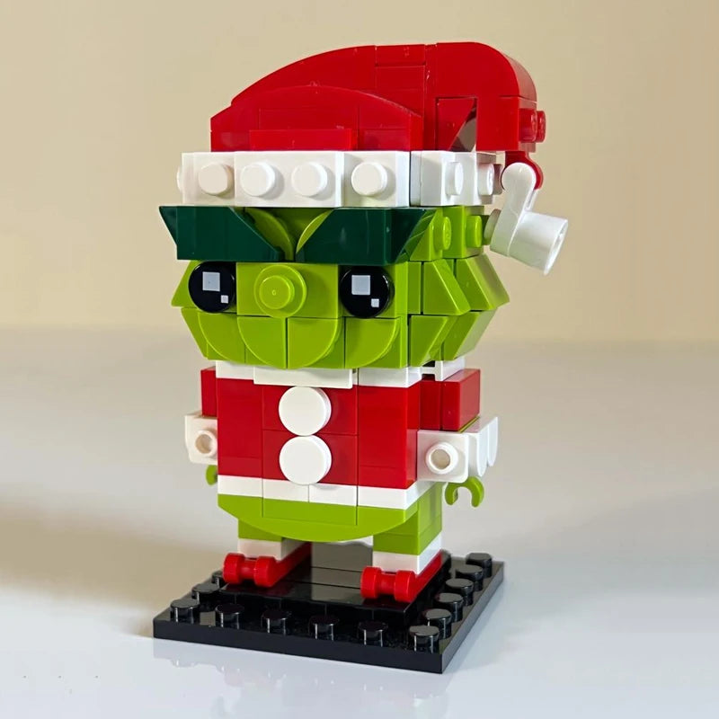 Bricklink Grinch Klemmbaustein-Figur – witzige Weihnachtsdeko in 3 Varianten